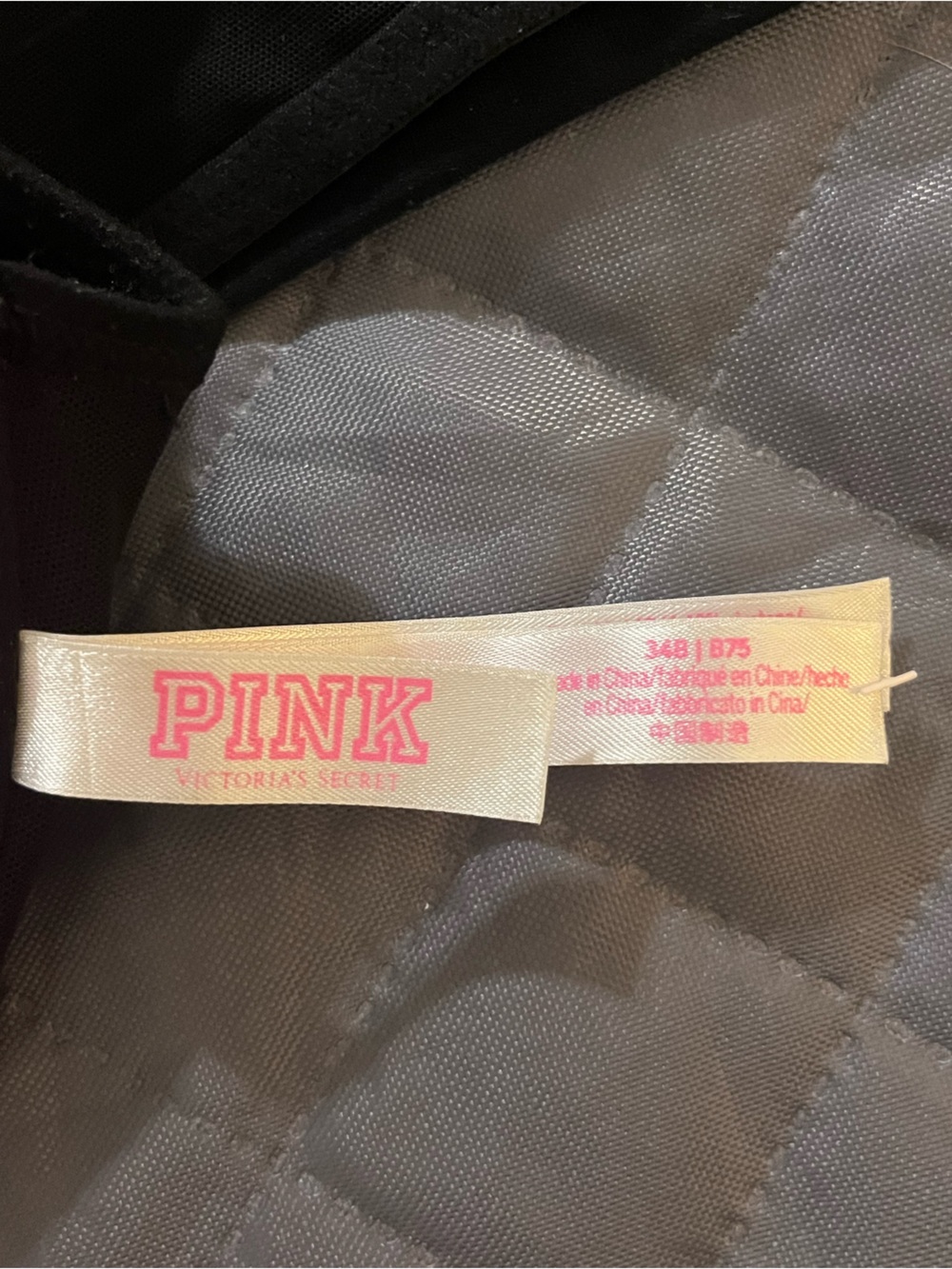 VS Pink Racerback Sports Bra Front Clasp Black 34B Cool and Comfy - Picture 6 of 7